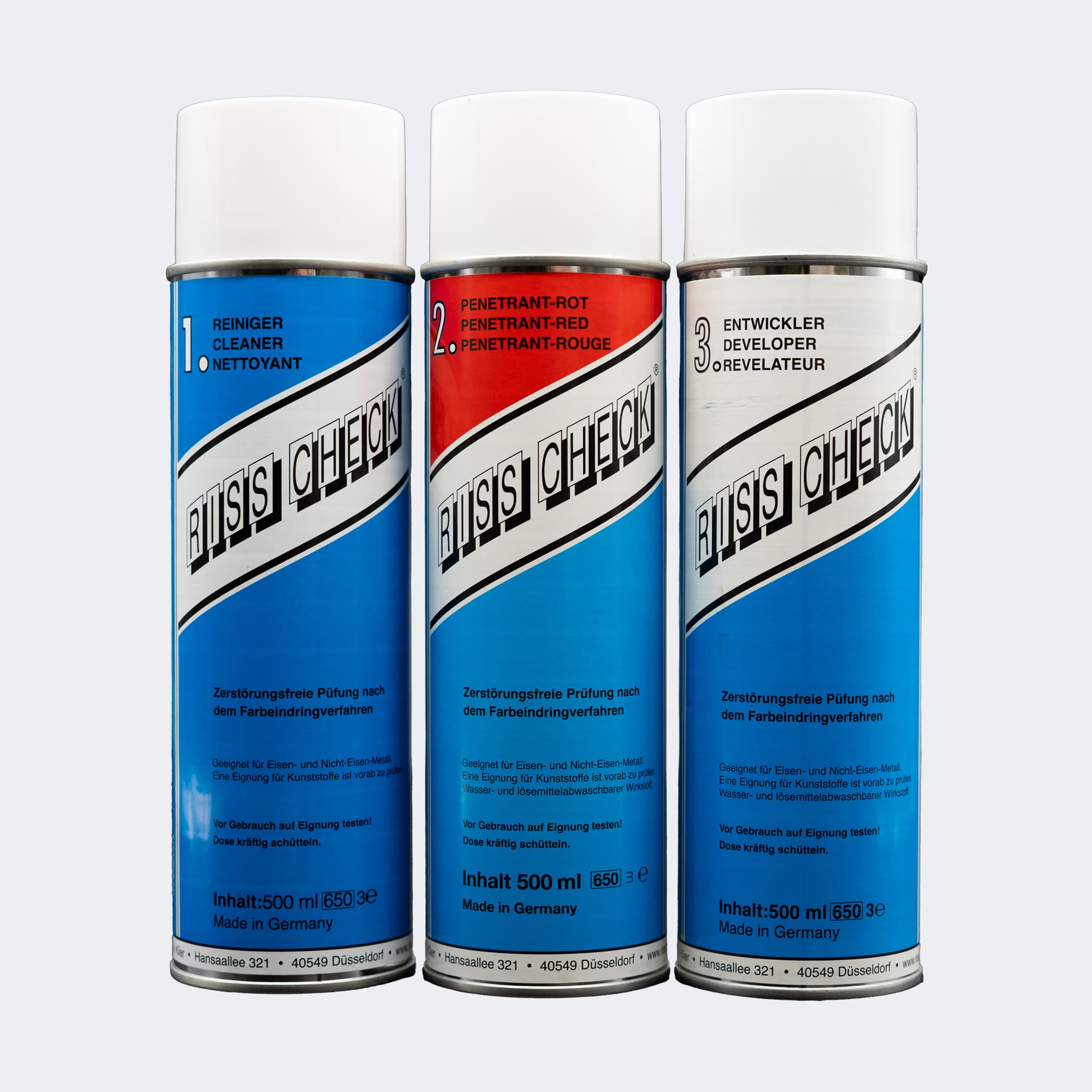 Riss Check Set mit Reiniger, Penetrant und Entwickler